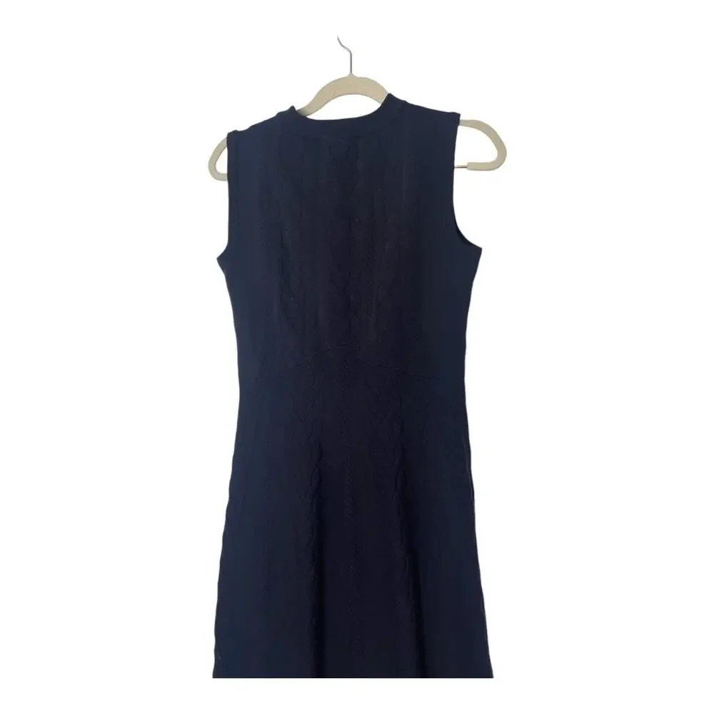 Tory Burch Palais Merino Wool Sweater Dress Cable Knit Party Cocktail Office XS